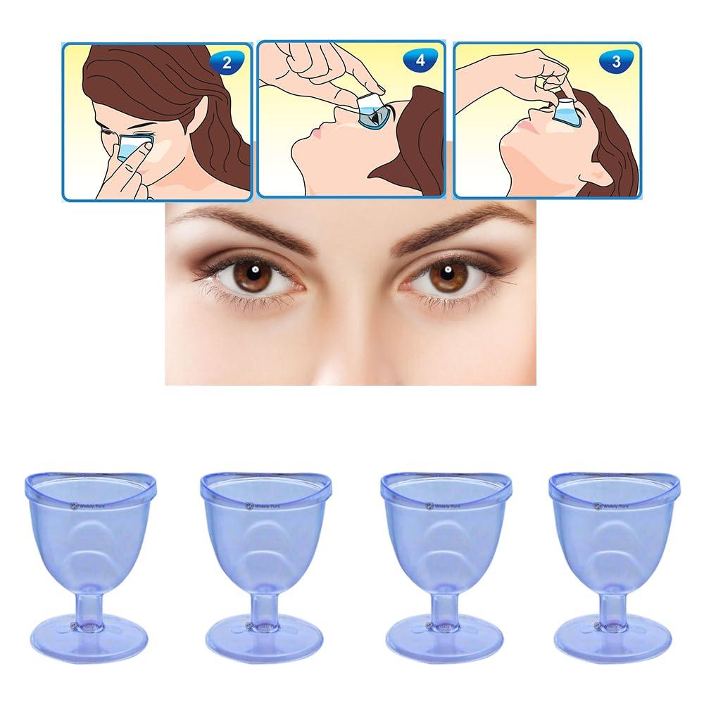 Widely Pure Widely Pure Eye Wash Cup Non Toxic Transparent (Pack of 4) with user manual