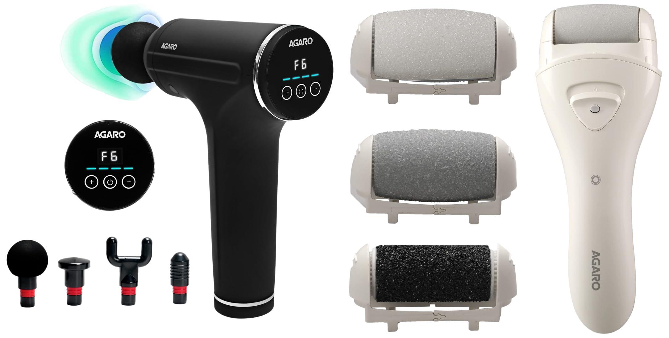 AGARO AGARO Galaxy Gun Massager, Black. & AGARO CR3001 Callus Remover