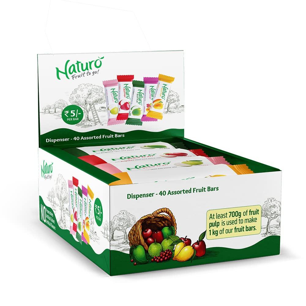 Naturo Naturo Mango & Assorted Fruit Bars, 10 g, 40 Count, 2 Dispenser