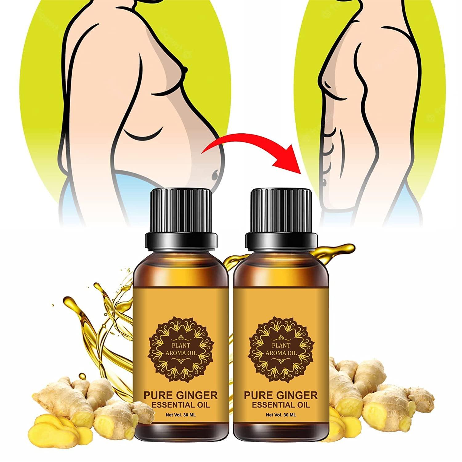 PRATHAM Belly Drainage Ginger Oil,Tummy Ginger Drainage Massage Ginger Oil,Ginger Massage Oil for Lymphatic Drainage - 30ml (Pack of 2)