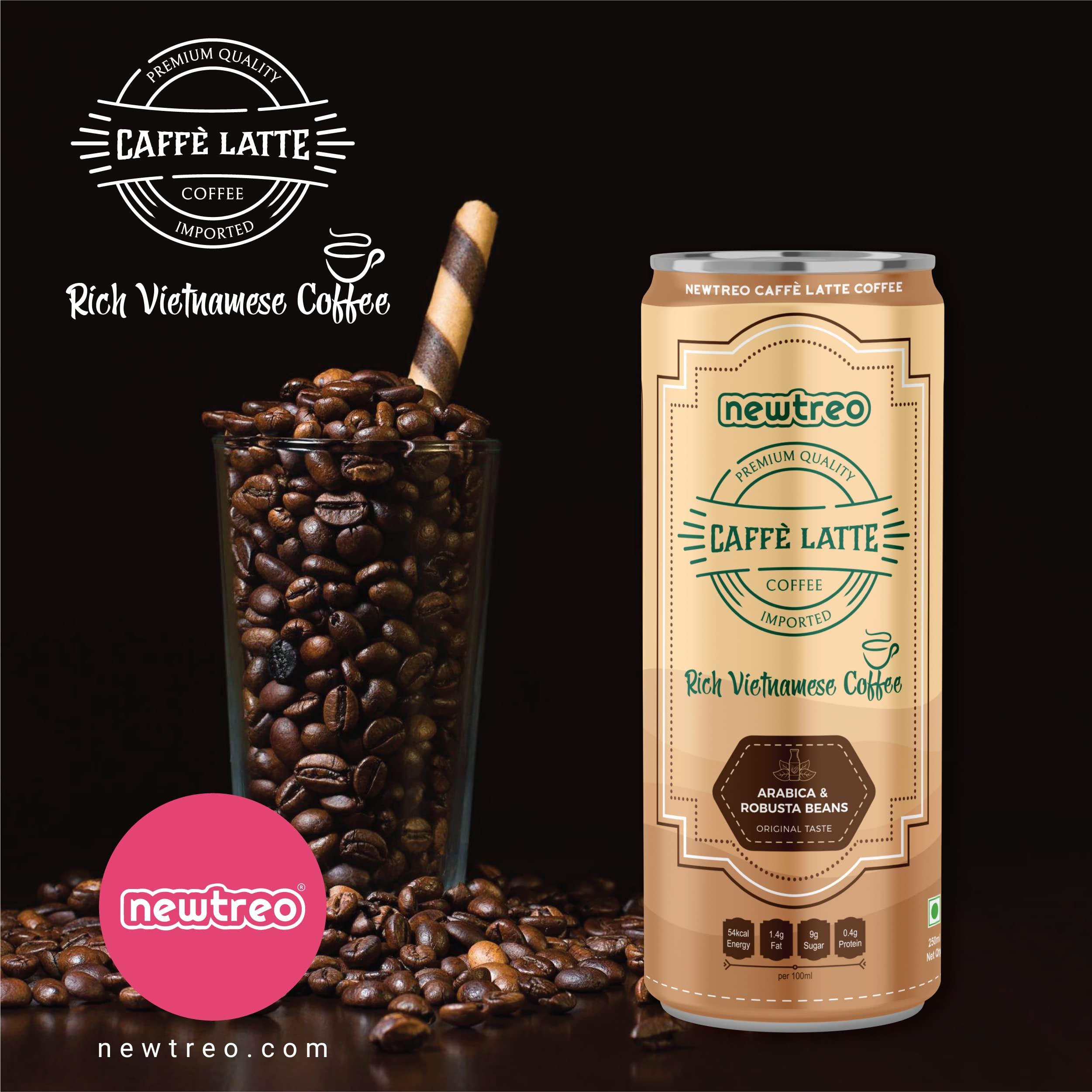 Newtreo Newtreo Vietnamese Coffee | 3 x Caffè Latte & 3 x Cappuccino Coffee Combo I Arabica & Robusta Beans | Premium Coffee Drink | Imported from Vietnam | 6 x 250ml cans