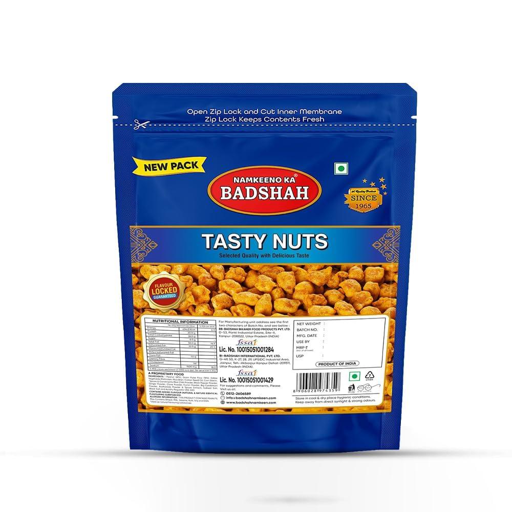 NAMKEENO KA BADSHAH Badshah Combo of Bikaneri Bhujia 1Kg and Tasty Nuts 400gm Namkeen Gift Pack, Spicy Coated All Time Favourite Indian Snacks| Dalmoth Ready to Eat Crispy & Light Snacks