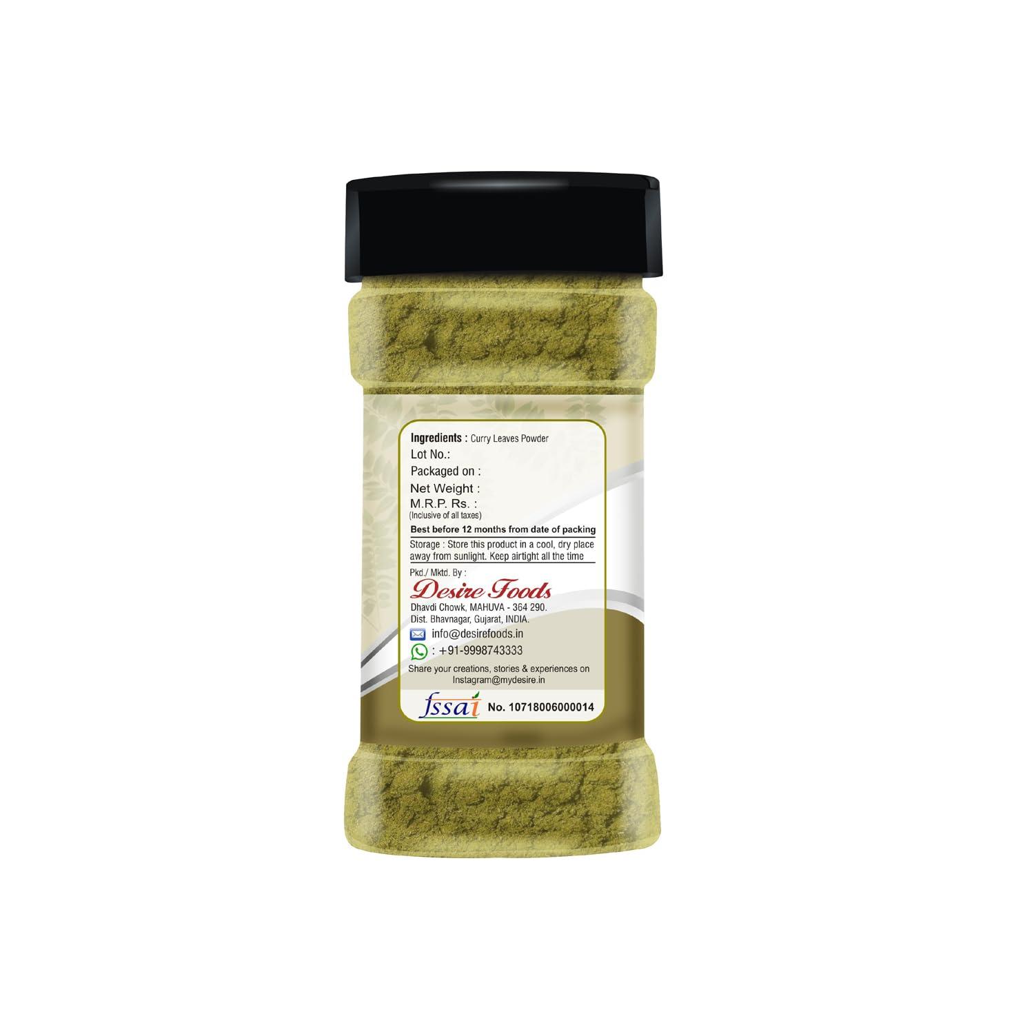 Desire Desire Curry Leaf Powder 80 Gram [Dried Kadi Patta Powder]