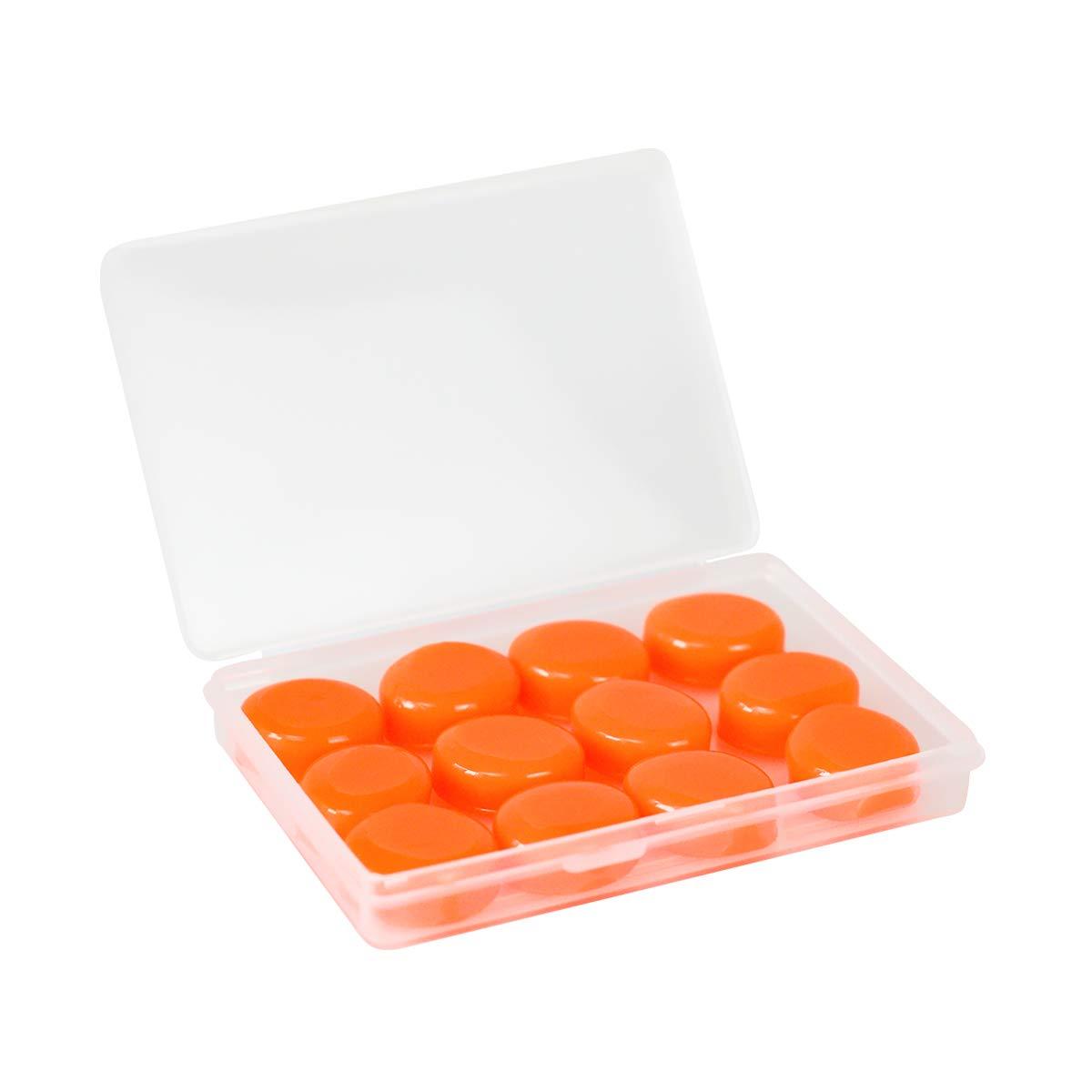 FUGOOD Ear Plugs for Sleeping, Moldable Silicone Earplugs Noise Cancelling(Orange,12pcs)