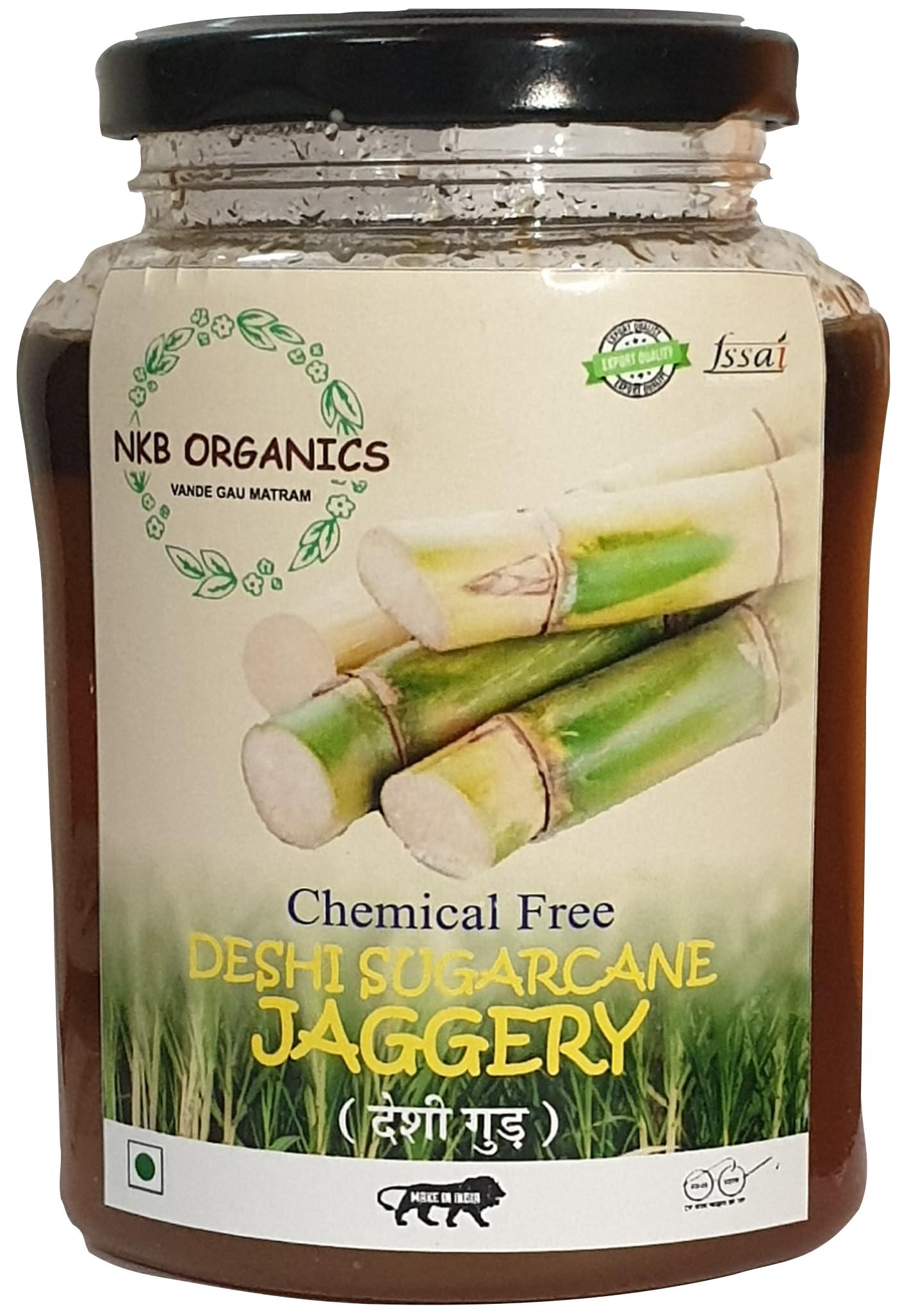 NKB Organics NKB Organics Desi Sugarcane Jaggery | Gur Jaggery | Jaggery | Sugarcane | Desi Gur | Gur | Gud | Liquid Jaggery | Sugarcane Jaggery Syrup 100% Chemical Free (Sugar Substitute) 500 Gram