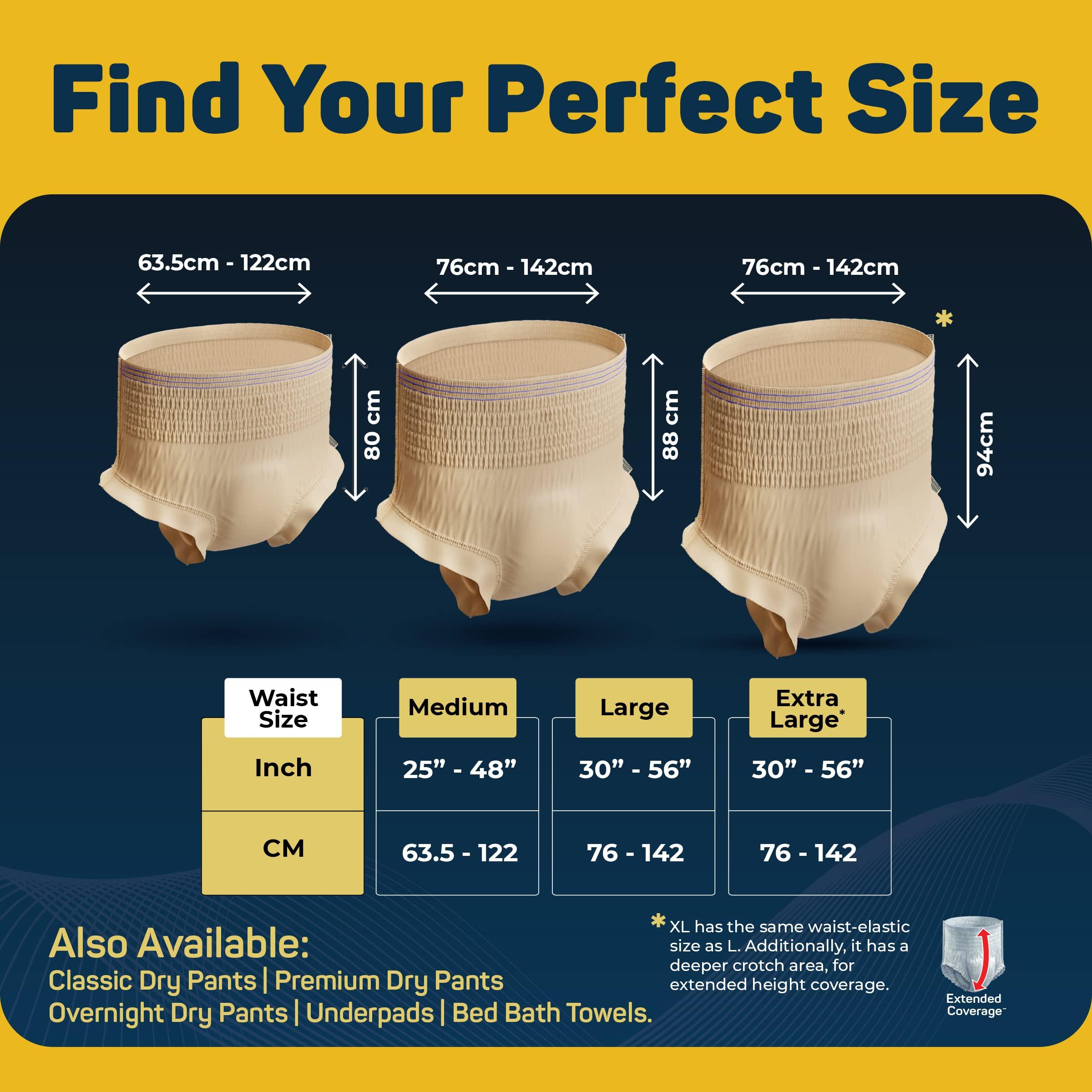 Friends Friends UltraThinz Slim Fit Adult Diapers (Dry Pants) for Women - Large 27 Count - with thin design, peach colour, and anti-rash - Waist Size 30-56 Inch ;76-142 cm