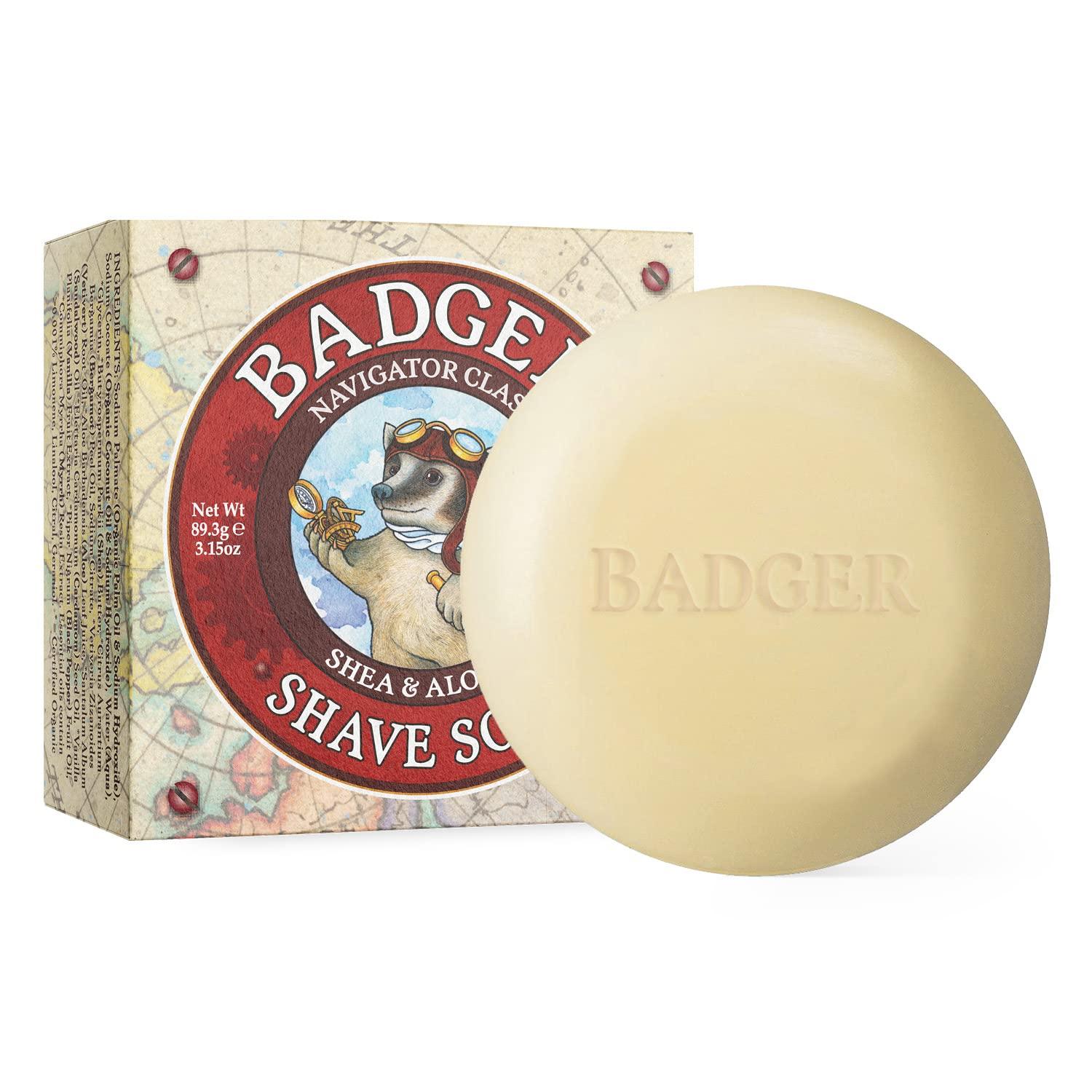 Badger Badger Balm - Shave Soap - Navigator Class Man Care - 3.15 oz bar