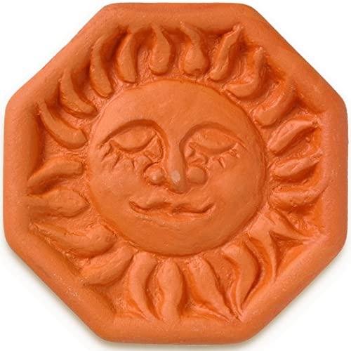 JBK Pottery Terra Cotta Brown Sugar Saver, Food-Safe Sugar Preserver for Long-Term Use, Brown Sugar Softener for Cookies, Dried Fruits, & Marshmallows, Sun Design - JBK Pottery