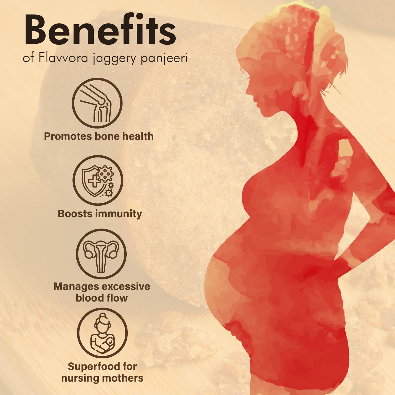 FLAVVORA FLAVVORA Pure Desi Ghee Punjabi Dry Fruit Panjeeri (Sugar Panjeeri 1KG, 1 KG)