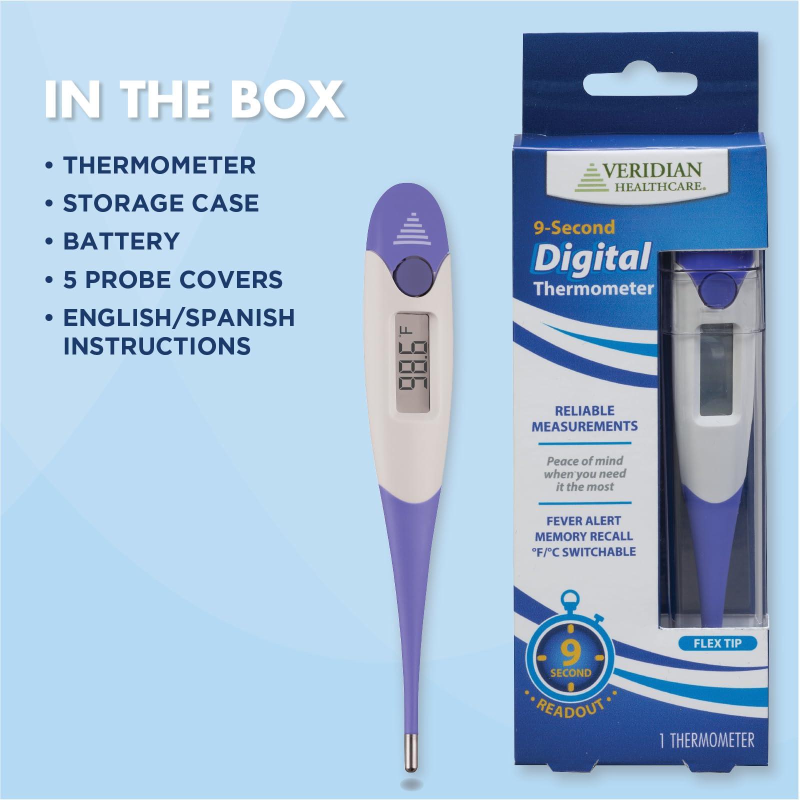 Veridian Healthcare Veridian 08-359 9-second Flex Tip Digital Thermometer