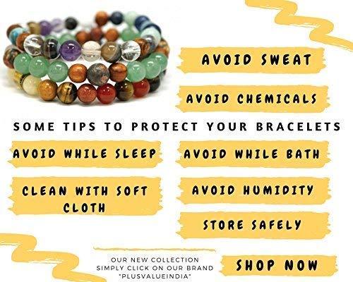 Plus Value Plus Value Black Obsidian Bracelet for Protection | Stylish Charm Crystal Bracelet for Men Women Boys and Girls (Beads Size: 8mm, Jute Bag)