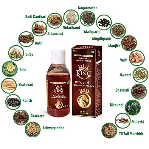 Max Ayurveda Max Ayurveda Couple Combo of Musli Premium, King Power Herbal Massage Oil For Men & Max Queen Plus Capsules For Women (60 + 60 Capsules + 1 Oil Bottle)