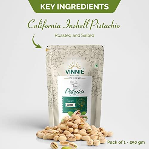 Vinnie Vinnie Nuts Premium Healthy Dry Fruits Nuts Combo Pack 1 kg - Pista Inshell, Green Raisins, Plain Almond and Roasted Almond Kernel - Pack of 4 (250Gm x 4)