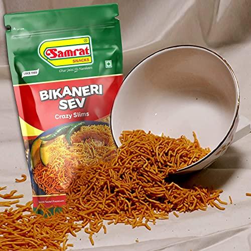 SAMRAT SAMRAT| BIKANERI SEV Crazy Slims Tangy & Crispy Taste Namkeen|Ghar Jaisi Hi Namkeen|Healthy Snacks|Every Day Fresh Indian Snacks |Traditional Indian Snacks| (400G)