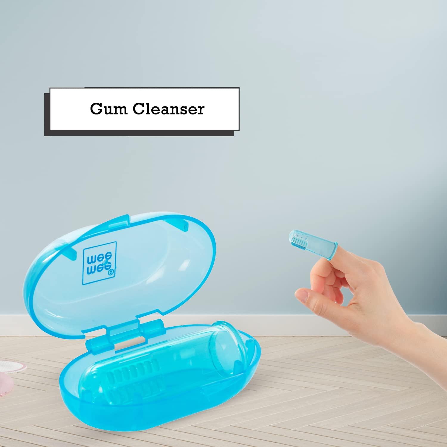 Mee Mee Mee Mee Unique Finger Brush (Blue) for Babies