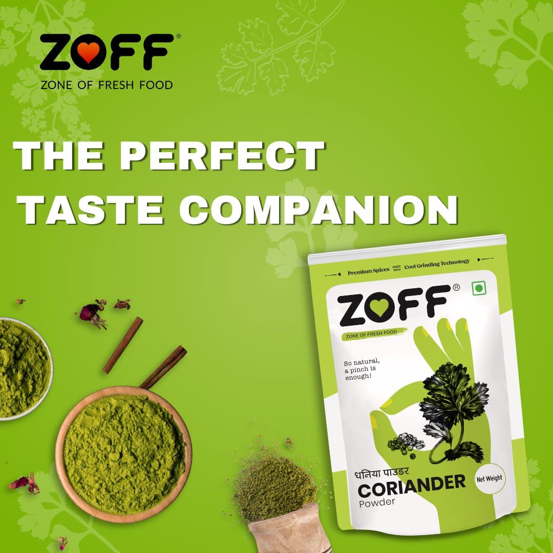 Zoff Zoff Coriander Powder | Quality Dhaniya Powder, Naturally Processed, from Farm Picked Fresh Coriander Seeds | Pack of 4 | Premium Zip Lock Pouch | Net weight - 2kg