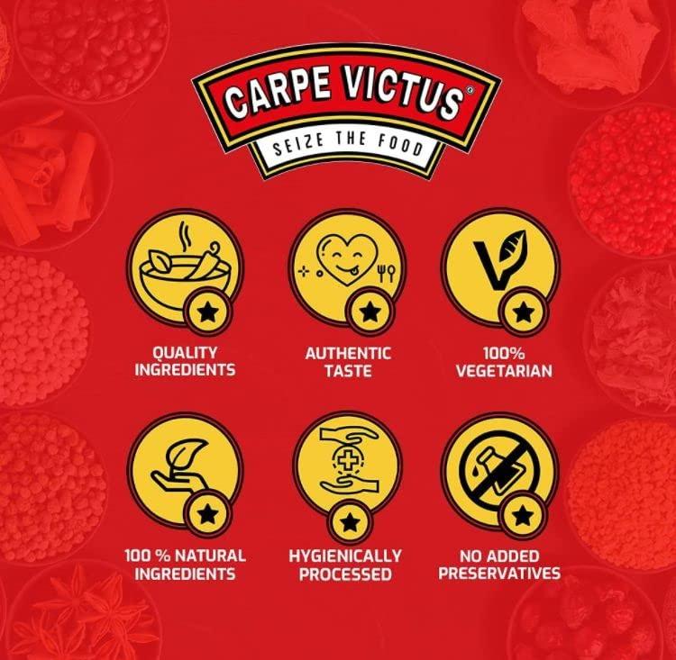 CARPE VICTUS Carpe Victus Jain Tajin Spice Mix 100 gms, No Onion No Garlic Taajin Spice Seasoning for Juices, Fruits, Cocktails, Vegetables, Snacks, Chilli Lime Masala Mix for Drinks, Premium Mexican Masalas