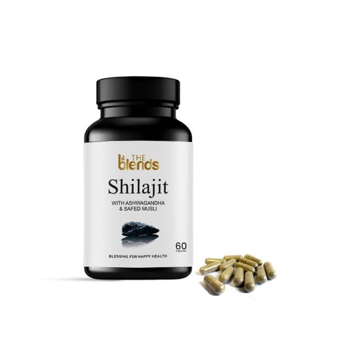 The blends The Blends Shilajit Capsule 500 MG with Ashwagandha and Safed Musli, For Men & Women Pack of 1 (60 Capsule)