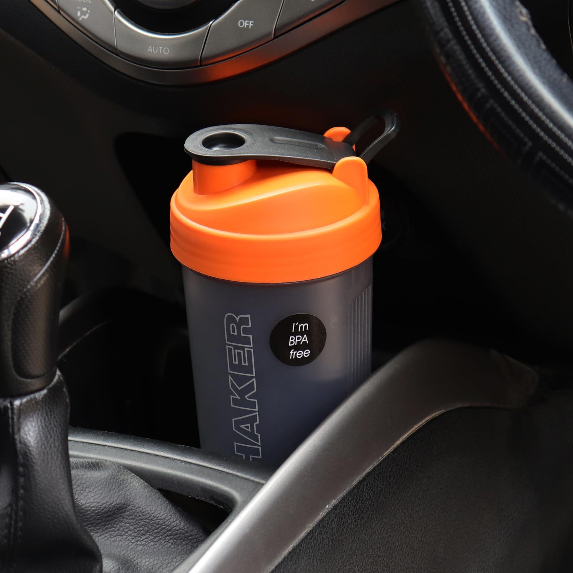 Jaypee Plus Jaypee Plus Max Shaker with blending ball |Protein Shaker for Gym |Gym Bottle |Shaker bottles | Travel shaker 700 ml, Grey Orange