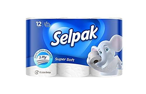 SELPAK Selpak Toilet Roll - 3Ply (12 Rolls/Pack) & Selpak Pocket Hanky Tissue Classic - 10 Sheets/Piece