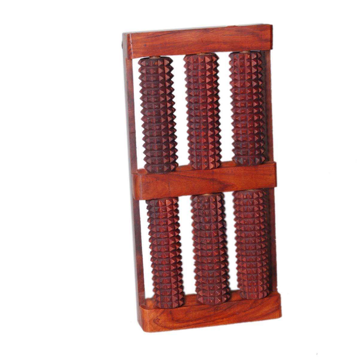 Iwud Iwud Wooden Foot Roller Massager, Handle Manual Massager, Face and Neck Massager, Jimmy Massager, Ball Massager Acupressure Ball Massager Pain Relief Combo Kit, Set of 8