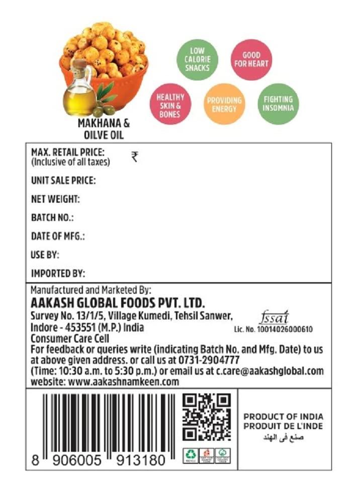 Aakash Namkeen Aakash Roasted & Flavored Makhana Combo- Salt & Black Pepper, & Peri Peri Makhana Jar | Cholesterol Free, Healthy Snacks | 160GM (Pack of 2, Each 80GM)