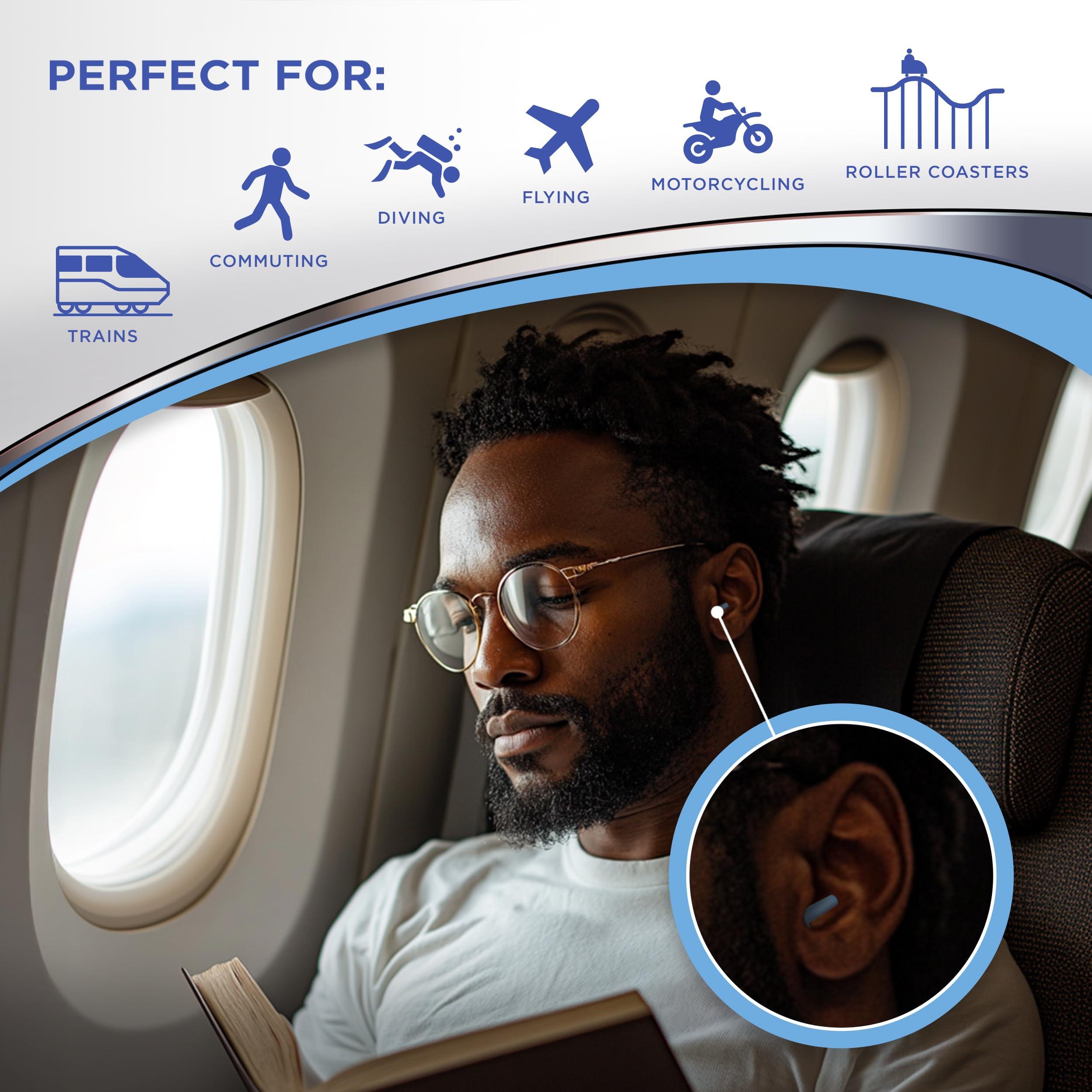 HEAROS HEAROS AirPlugs Airline Pressure Reducing Earplugs, 1 Pair + Free Case, Latex Free Silicone, Reduce Ear Pain, NRR 20, Clear (5805)