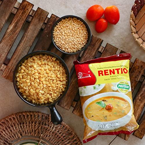 RENTIO Rentio Premium Desi Toor Dal | Oiled Toor Dal | Arhar Dal 2kg Pantry | Oily Toor Dal
