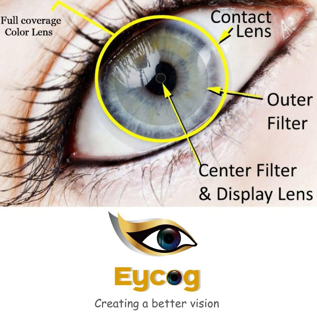 EYCOG EYCOG Monthly 2 Pair Honey-Hazel Colored 0 Power Contact Lenses for Eyes Men and Women with 1 Lens Travel Kit Storage Box