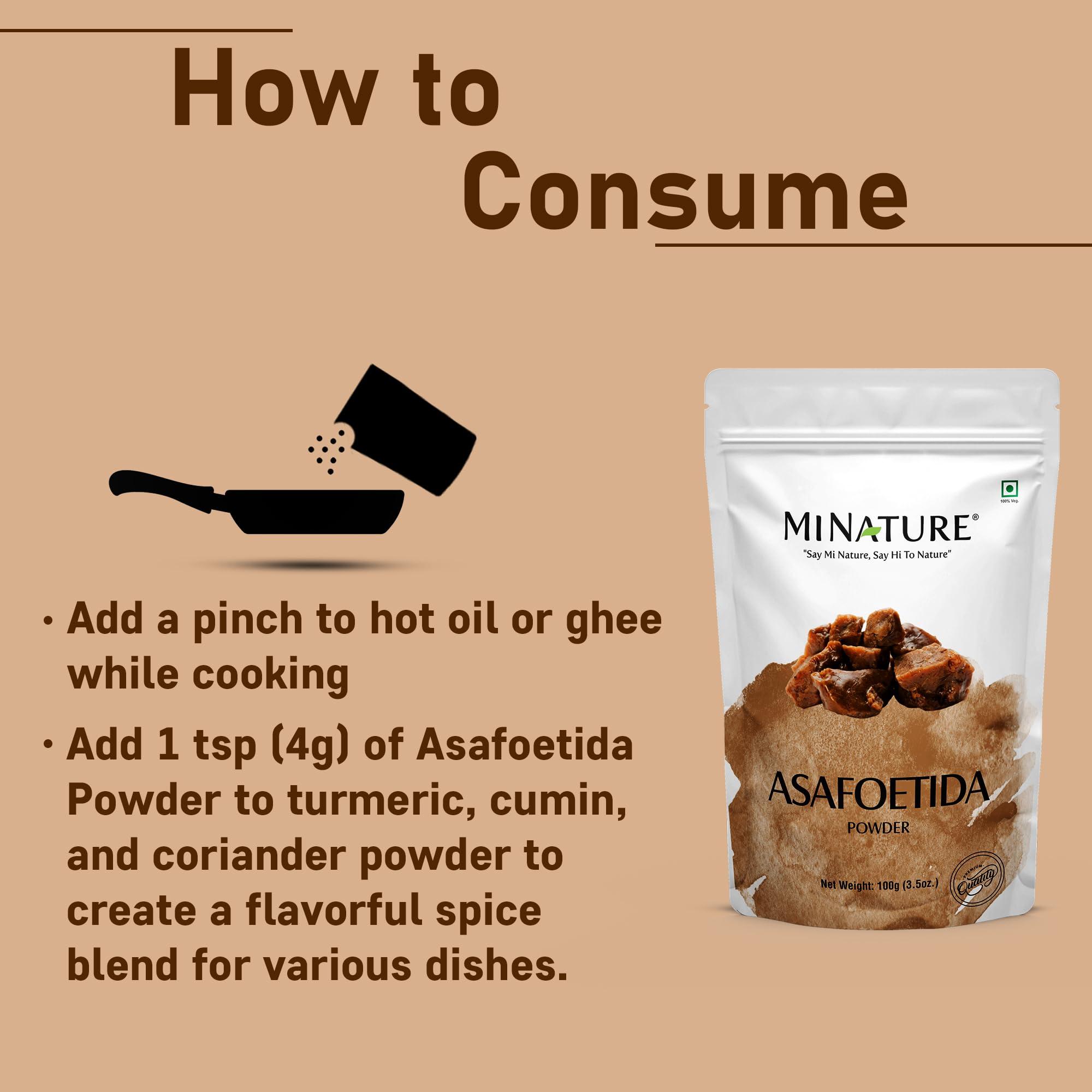 minature Asafoetida Powder (Hing)(Asafetida) by mi nature| Natural | 227g (08oz)(0.5lb) | Indian spice for cooking| From India.