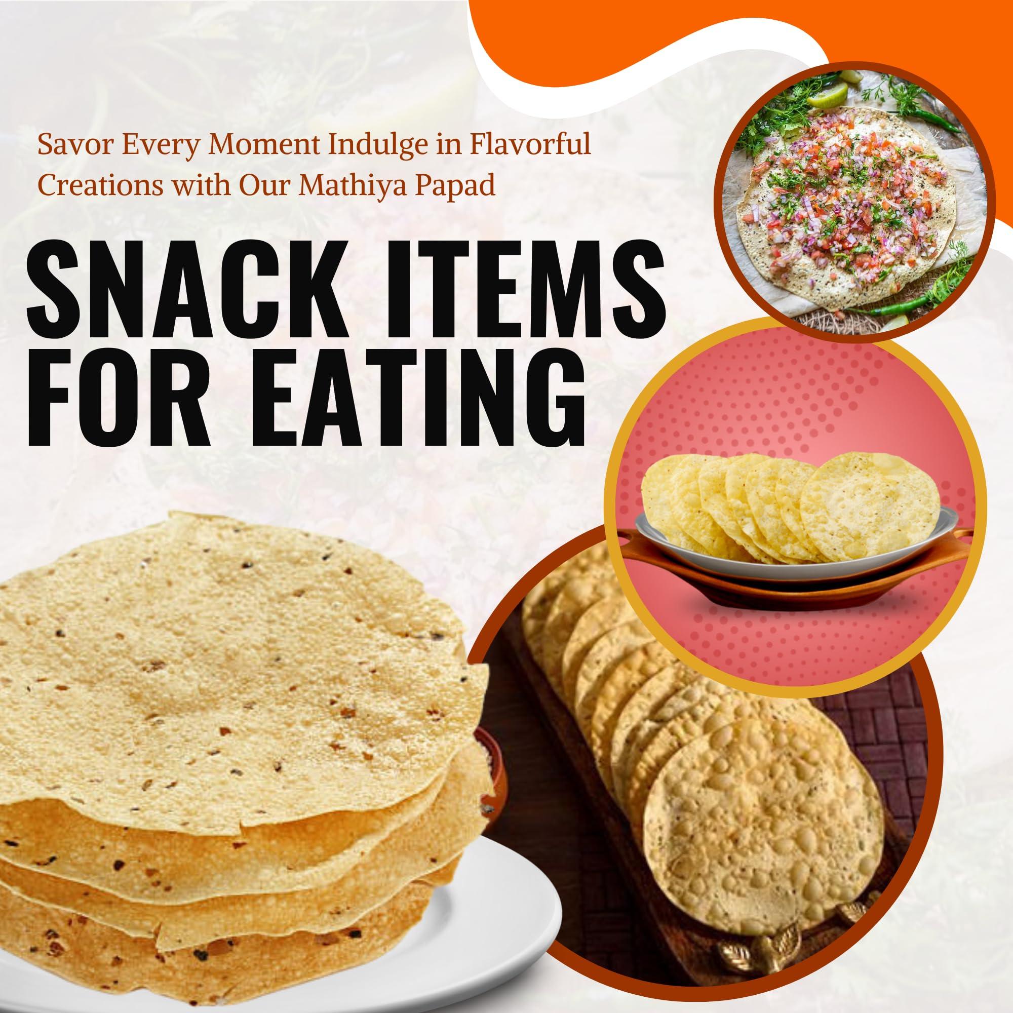 Balasa Balasa Chorafali + Mathiya + Fafda Papad 600 Gms - COMBO (Pack of 3) Indian Snack Papad/Pappadam/Appalam