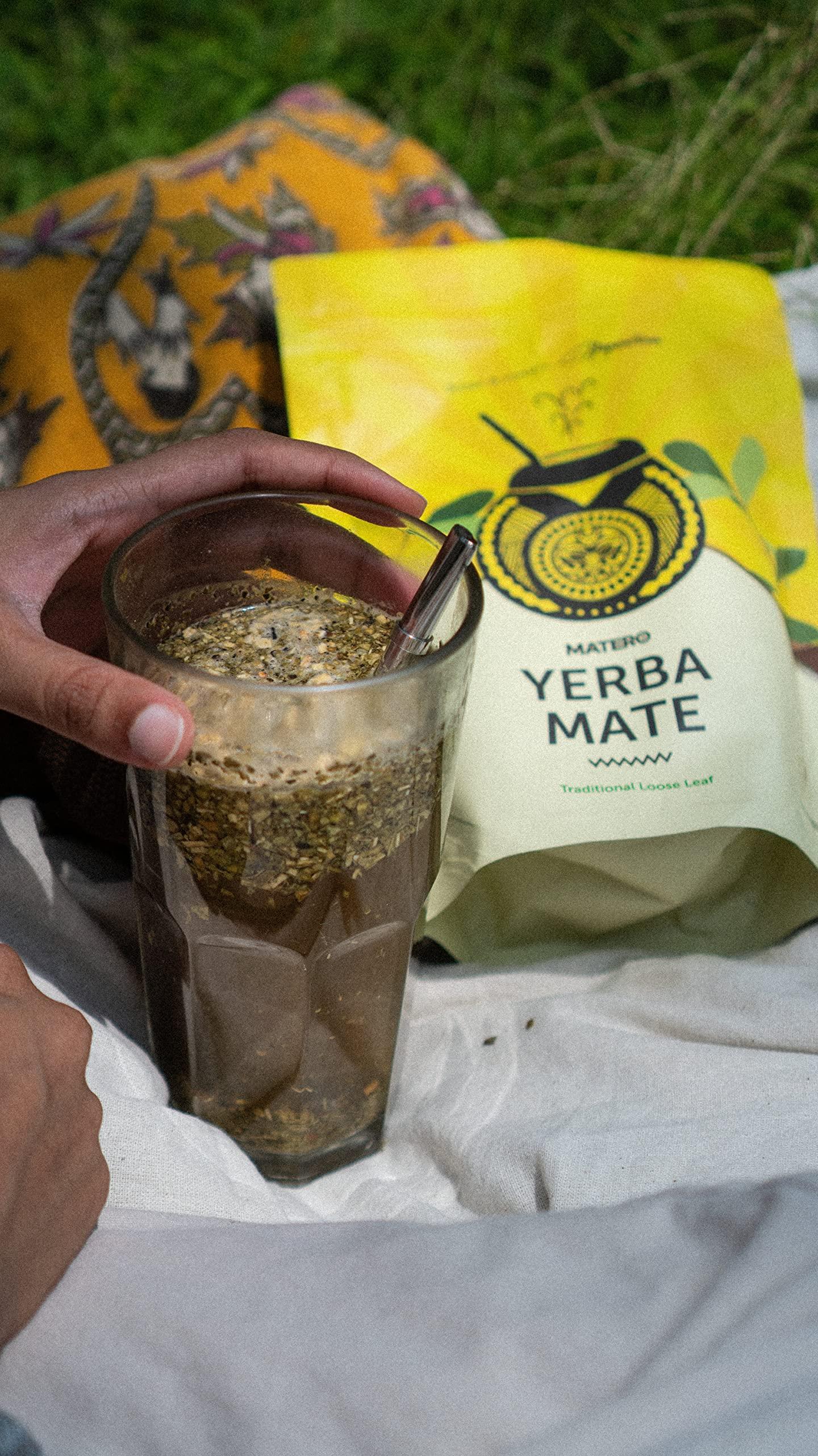 Matero Yerba Mate Matero Yerba Mate traditional Argentine Yerba Mate Loose Leaf With Filter Mate Straw (Bombilla) (250grams)