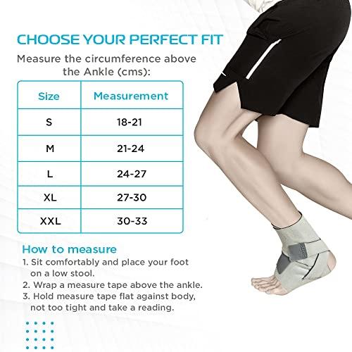 Vissco Vissco Neoprene Ankle Support, Provides Optimum Compression & Support to the Ankle - Large (Grey)