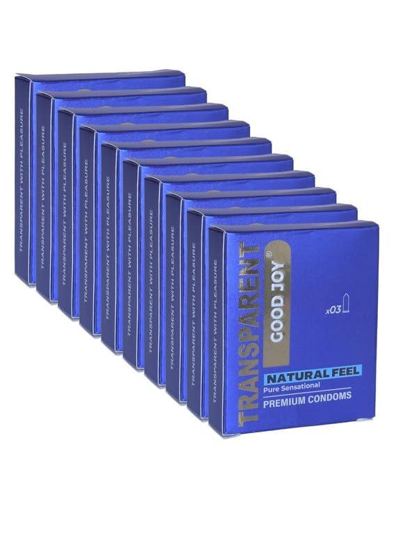 GOOD JOY Good Joy Ultra Thin Condoms For Men || (Transparent Type,(3 Unit Box) Pack Of 10)