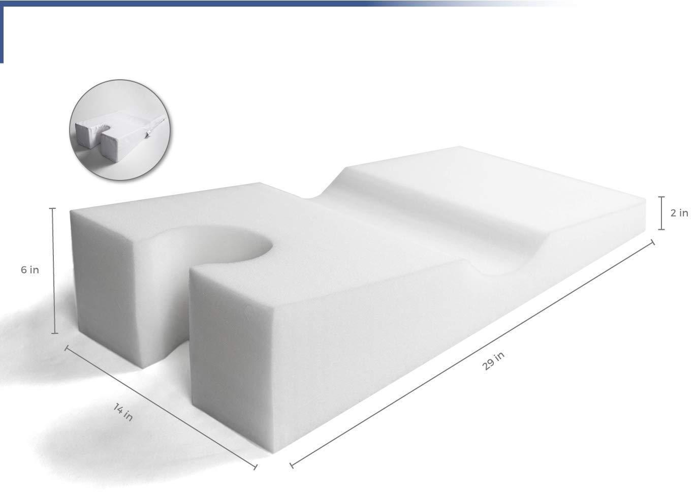 METRON Metron Face Down Pillow For Sleeping Lying Face Down For Massage Post Surgery Or Reduce Pressure & Corrects Spine Positionfor Men & Cut Designed Side For Women,Size Large Light Grey - Polycotton