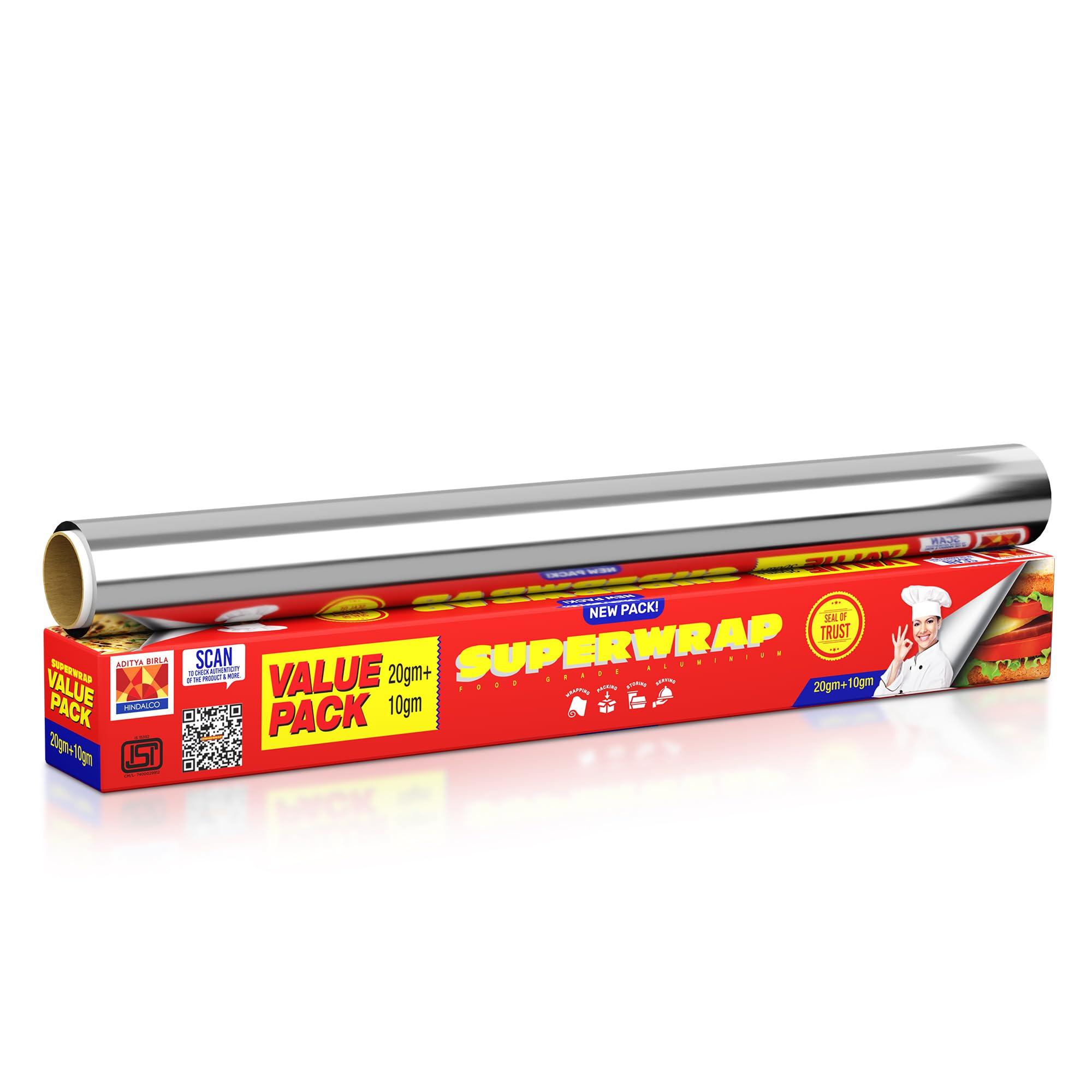 HINDALCO Hindalco Superwrap Aluminium Foil 20g + 10g (pack of 3) - 4 Meters per pack