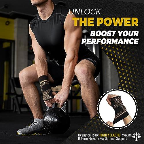 FITTOO FITTOO Copper Wrist Compression Sleeve, Copper Infused Wrist & Hand Compression Sleeve Brace for Improve Circulation, Relieve Wrist Discomfort,Tendonitis, Sprains, Sports, Gym Workout