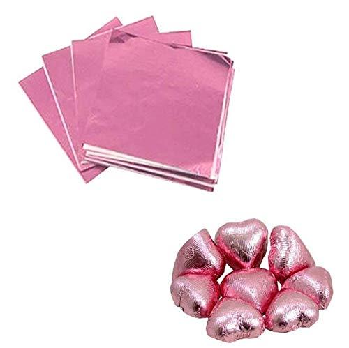7horse 7horse Sweets Candy Chocolate 12 Microns Aluminum Foil Wrappers (Light Pink, Size: 13 x 9 cm), 325 Pieces