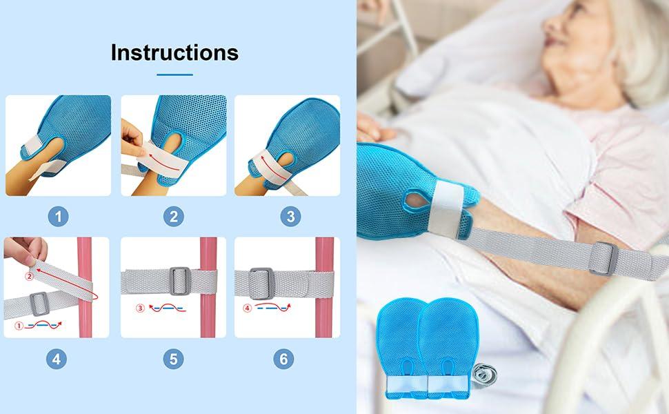P S ASSOCIATES Dementia Restraint Gloves - Control Mitts Safety Hand Glove, Restraint Mitts, Dementia Products for elderly