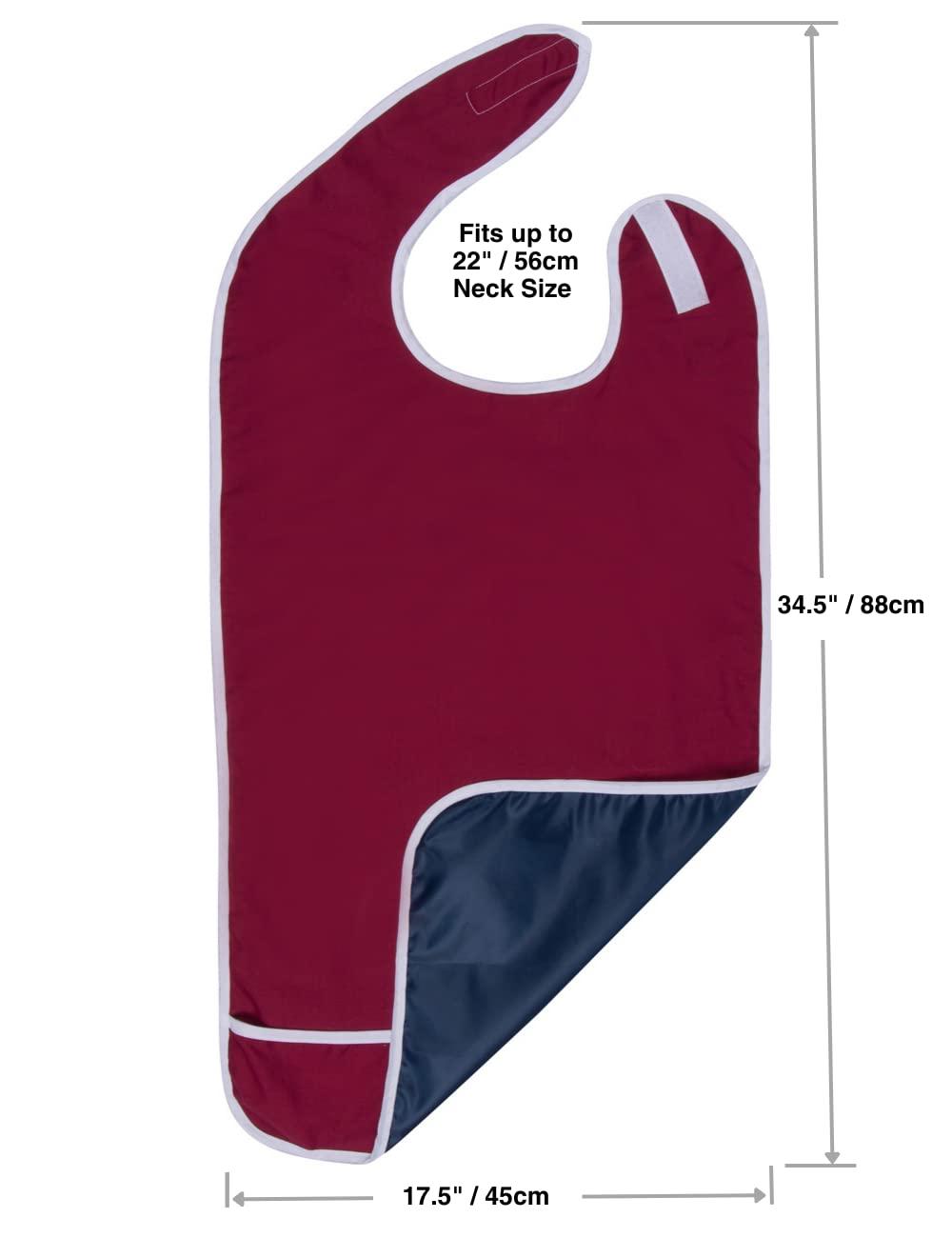 Shorewood Medical Adult Bibs, Clothing Protector- Absorbent, Waterproof. Keeps Mealtime Neat.