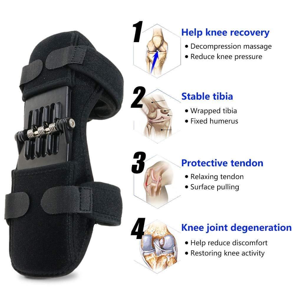 Delzon Delzon Power Lift Joint Support Knee Rebound Spring Force Running Leg Band For Arthritis Pain, Injury Recovery, Running, Workout (1 Pair)