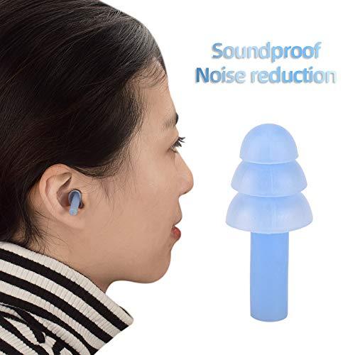 sazoley 1 Pair Reusable Silicone Ear Plugs Waterproof Noise Reducing and Sound Blocking Earplug with Box