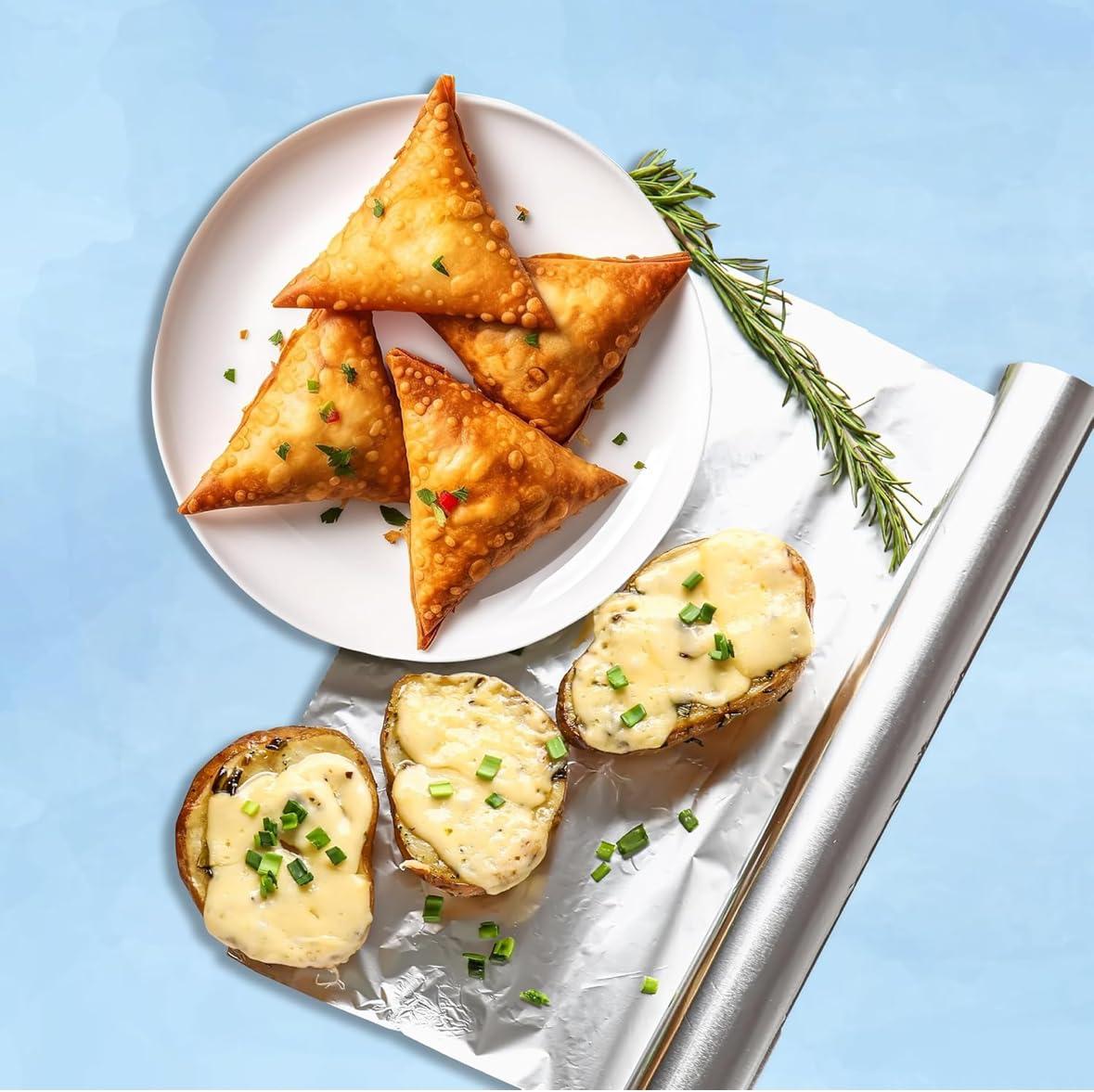 Wrap On Wrap On Aluminium foil 1kg roll Thick 18 Micron for Food Packing | foil Paper for Food wrap | Silver foil for Kitchen roll for roti | Parchment & Wrapping Paper (1kg net Heavy Duty foil)