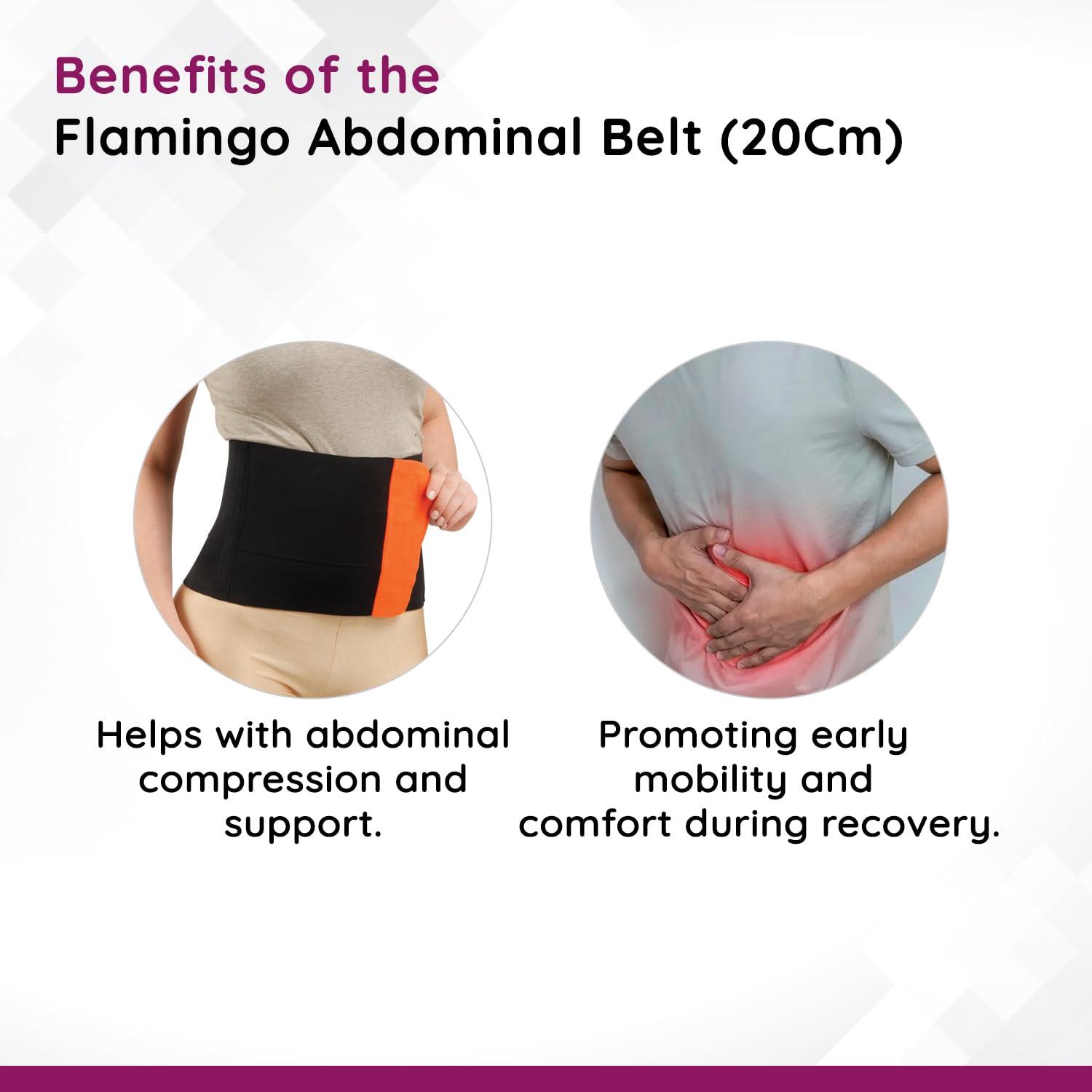 Flamingo Flamingo Abdominal Belt | Post-Surgery & Postpartum Support | Slimming & Pain Relief Compression Belt with Breathable Fabric | Adjustable Design for Men & Women | Size - Extra Large | Pack of 1