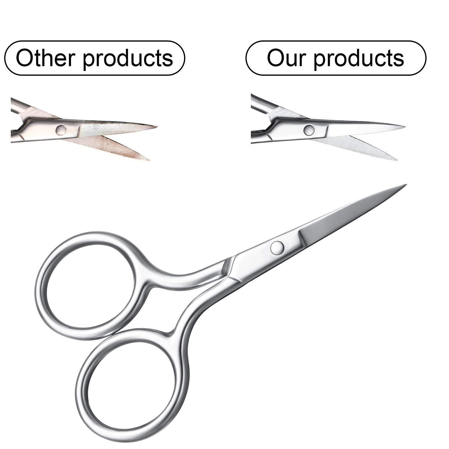 Kira Professional Grooming Scissors for Personal Care Facial Hair Removal and Ear Nose Eyebrow Trimming Stainless Steel Fine Straight Tip Scissors Men