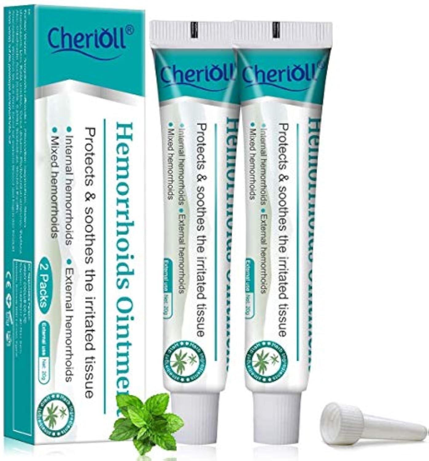 Cherioll Cherioll Hemorrhoid Cream, Haemorrhoids Treatment, Hemorrhoid Relief,for Hemorrhoids Fissures Bleeding, 20g2 (Assistant tub 4Pcs)