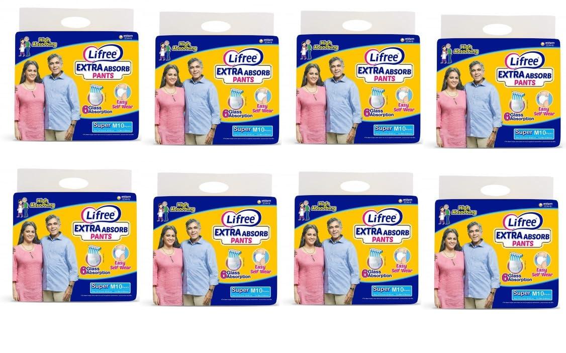UNICHARM INDIA PVT LTD LIFREE EXTRA ABSORB M10 (PACK OF 8)