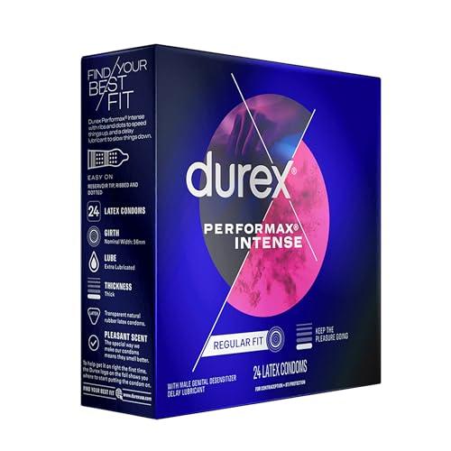 Durex Durex Performax Intense Ribbed Dotted Condoms with Delay Lubricant - 24's