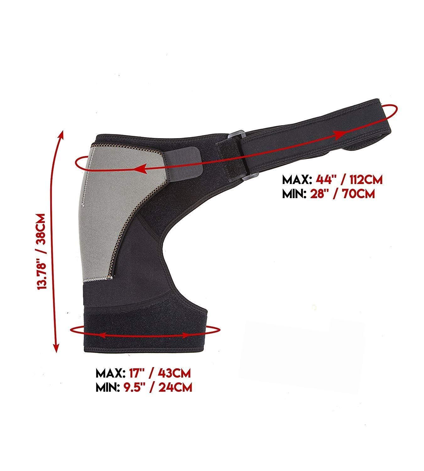 TIMA Tima Shoulder Support with Multi-Directional Compression Straps Adjustable Neoprene Stretch Strap Wrap Belt Band Pads Gym Guard Brace Support Medical Posture Compression Shoulder Pad (Black)