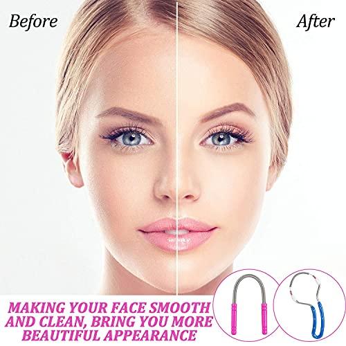 GOHO 2 Pieces Spring Facial Hair Remover Manual Epilator Spring Face Hair Roller Threading Epilator Tools for Face Hair Removing Supply
